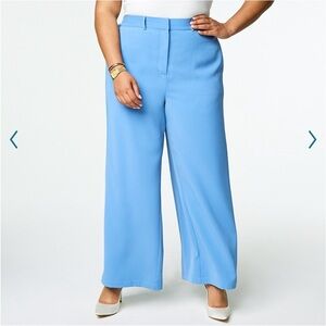 Women's Wide Leg Blue Pants